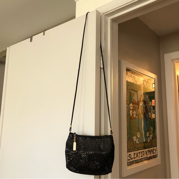 Vintage Whiting and Davis black mesh crossbody. - Picture 3 of 5
